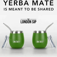 The London Sip - 8 Oz Green Yerba Mate Cup Set - YMC8S-G
