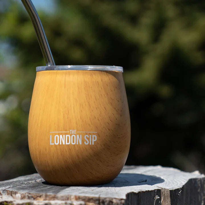 The London Sip - 8 Oz Light Burl Wood Yerba Mate Cup Set - YMC8S-LTB