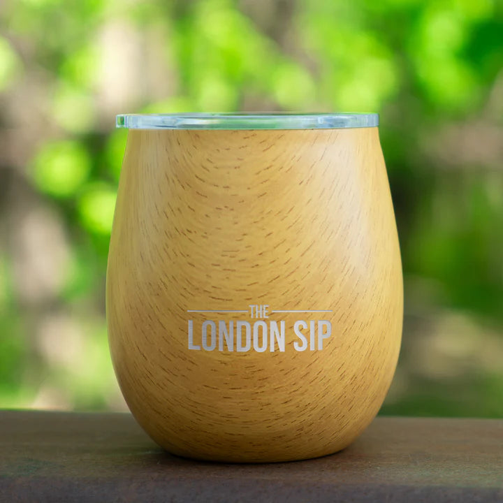 The London Sip - 8 Oz Light Burl Wood Yerba Mate Cup Set - YMC8S-LTB