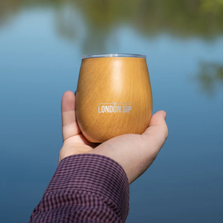 The London Sip - 8 Oz Light Burl Wood Yerba Mate Cup Set - YMC8S-LTB