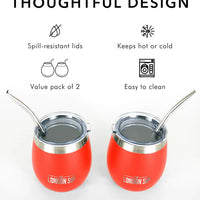 The London Sip - 8 Oz Orange Yerba Mate Cup Set - YMC8S-O