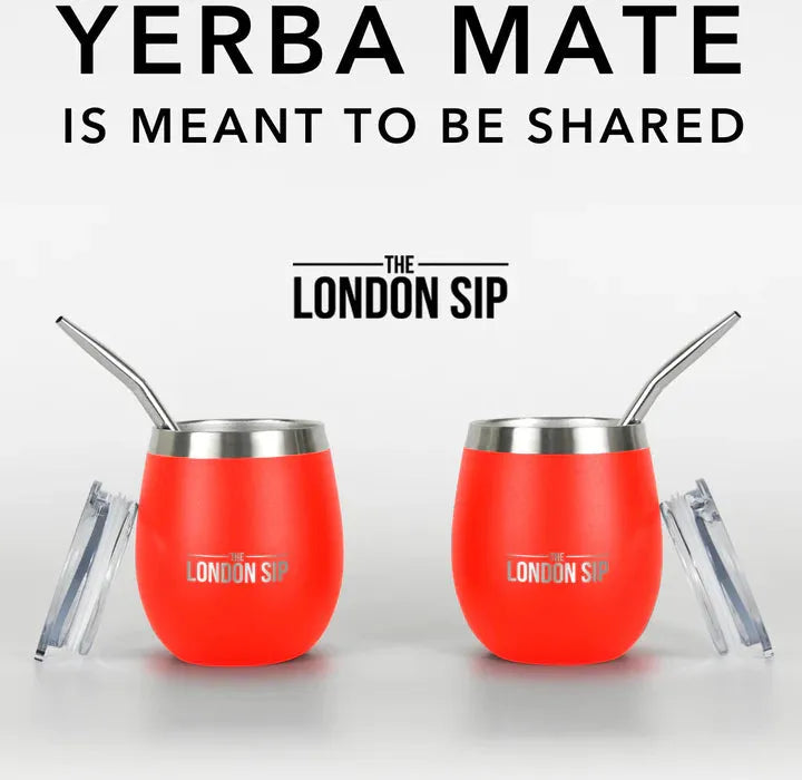 The London Sip - 8 Oz Orange Yerba Mate Cup Set - YMC8S-O