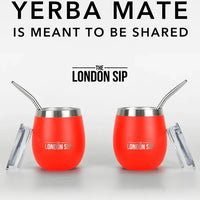 The London Sip - 8 Oz Orange Yerba Mate Cup Set - YMC8S-O