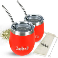 The London Sip - 8 Oz Orange Yerba Mate Cup Set - YMC8S-O