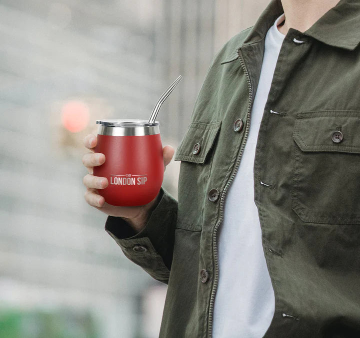 The London Sip - 8 Oz Red Yerba Mate Cup Set - YMC8S-R