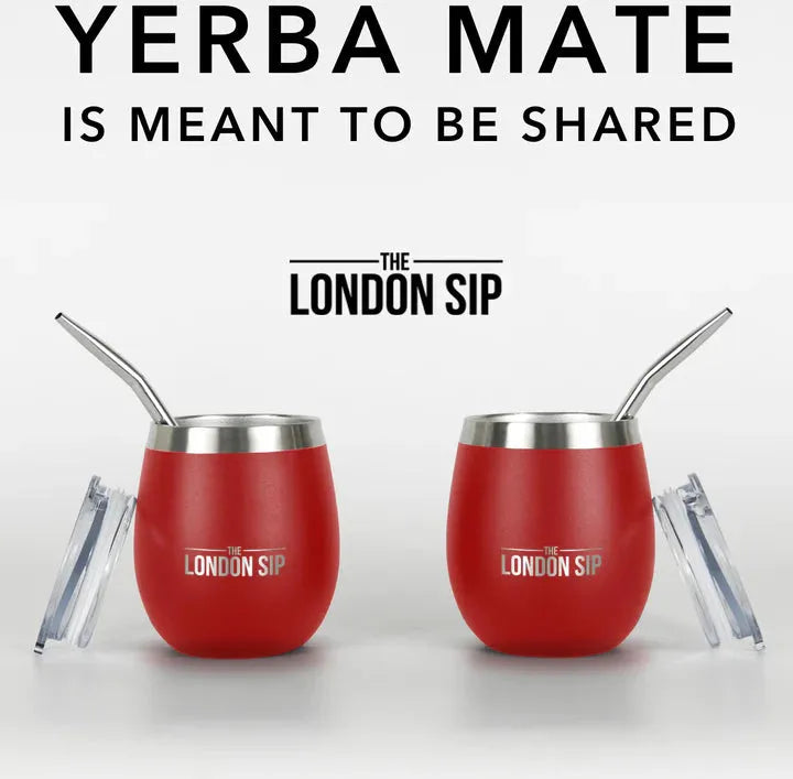 The London Sip - 8 Oz Red Yerba Mate Cup Set - YMC8S-R