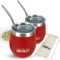 The London Sip - 8 Oz Red Yerba Mate Cup Set - YMC8S-R