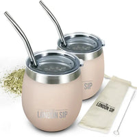 The London Sip - 8 Oz Safai Beige Yerba Mate Cup Set - YMC8S-SFB
