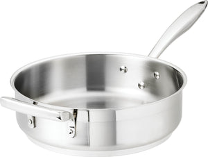 Thermalloy - 3 QT Tri-Ply Stainless Steel Saute Pan with Helper Handle (Lid Not Included) - 5724181