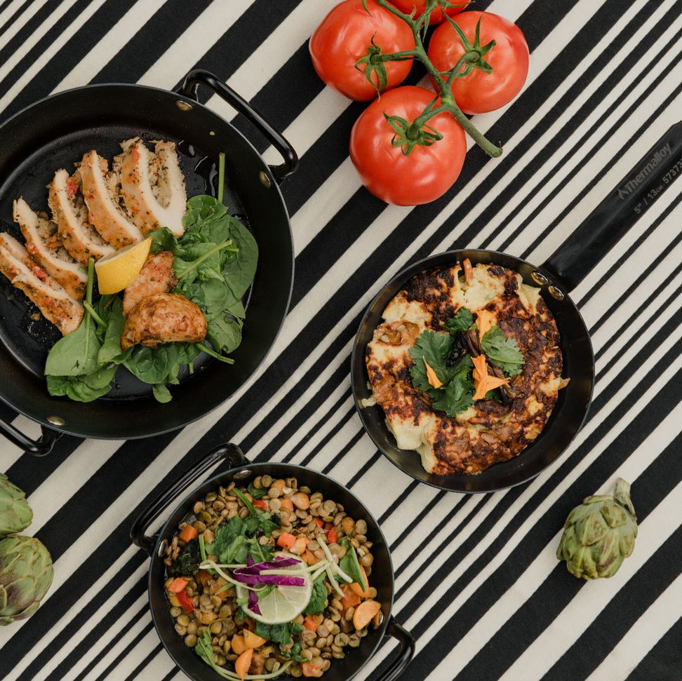 Thermalloy - 5.5" Black Carbon Steel Fry Pan with 2 Handles - 573745