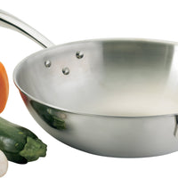 Thermalloy - 9 QT Tri-Ply Stainless Steel Wok - 5724100