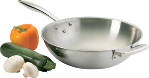 Thermalloy - 9 QT Tri-Ply Stainless Steel Wok - 5724100