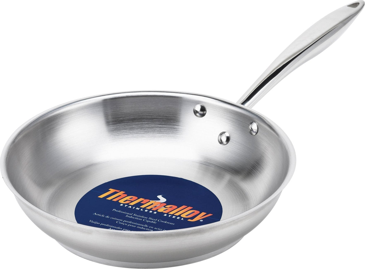 Thermalloy - 9.5" Deluxe Stainless Steel Fry Pan (Lid Not Included) - 5724050