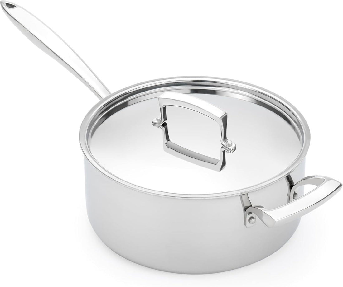 Thermalloy - 9.5" Tri-Ply Stainless Steel Sauce Pot with Handle - 5724205