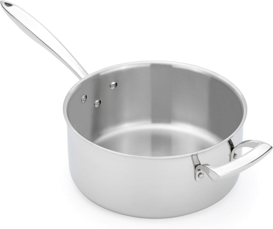 Thermalloy - 9.5" Tri-Ply Stainless Steel Sauce Pot with Handle - 5724205