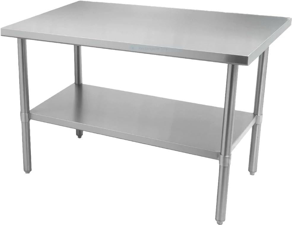 Thorinox - 24" x 60" Stainless Steel Work Table with Stainless Steel Undershelf and Legs - DSST-2460-SS