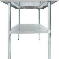 Thorinox - 30" x 15" Stainless Steel Work Table with Galvanized Steel Undershelf and Legs - DSST-3015-GS