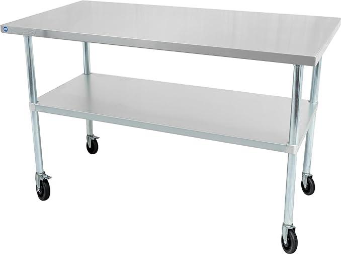 Thorinox - 30" x 24" Stainless Steel Work Table with Galvanized Steel Undershelf and Legs - DSST-3024-GS
