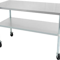 Thorinox - 30" x 24" Stainless Steel Work Table with Galvanized Steel Undershelf and Legs - DSST-3024-GS