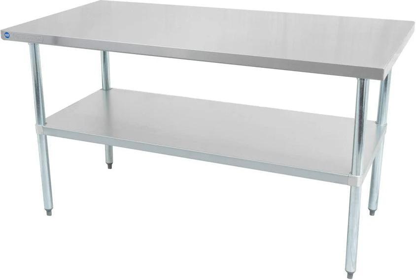 Thorinox - 30" x 36" Stainless Steel Work Table with Galvanized Steel Undershelf and Legs - DSST-3036-GS