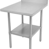 Thorinox - 30" x 48" Stainless Steel Work Table with Backsplash and Stainless Steel Undershelf and Legs - DSST-3048-BKSS