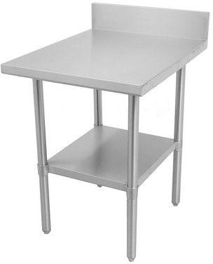 Thorinox - 30" x 48" Stainless Steel Work Table with Backsplash and Stainless Steel Undershelf and Legs - DSST-3048-BKSS