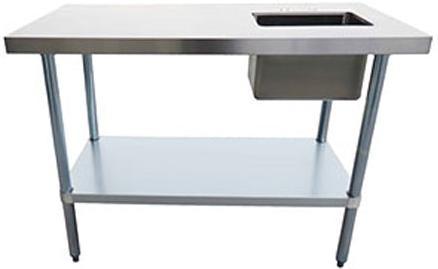 Thorinox - 30" x 60" Work Table Sink - Right Sink 16" x 20" x 12" - TWTS-3060-RS