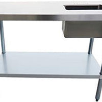 Thorinox - 30" x 60" Work Table Sink - Right Sink 16" x 20" x 12" - TWTS-3060-RS