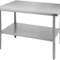 Thorinox - 30" x 72" Stainless Steel Work Table with Stainless Steel Undershelf and Legs - DSST-3072-SS
