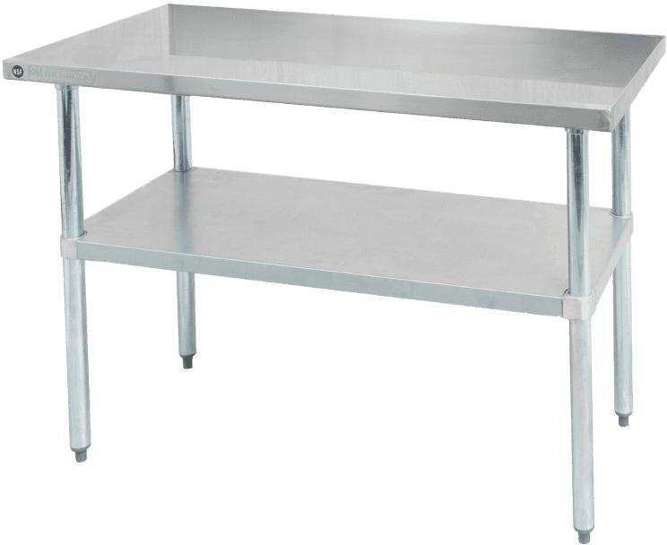 Thorinox - 30" x 84" Stainless Steel Work Table with Galvanized Steel Undershelf and Legs - DSST-3084-GS