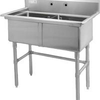 Thorinox - Double Sink 18" x 18" No Drainboard - TDS-1818-0
