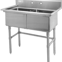 Thorinox - Double Sink 18" x 18" No Drainboard - TDS-1818-0