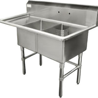 Thorinox - Double Sink 18" x 18" with Left Drainboard - TDS-1818-L18