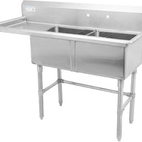 Thorinox - Double Sink 18" x 18" with Left Drainboard - TDS-1818-L18