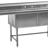Thorinox - Double Sink 24" x 24" Drainboard Left to the Dishwasher - TDS-2424-LDW
