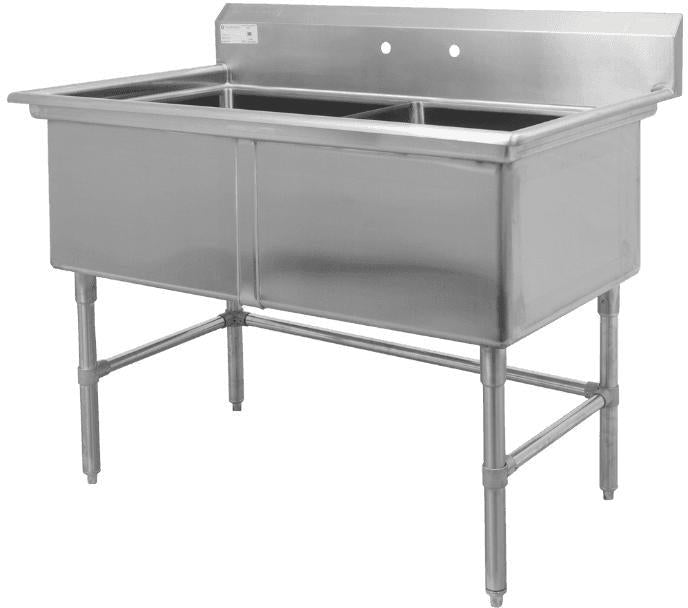 Thorinox - Double Sink 24" x 24" No Drainboard - TDS-2424-0