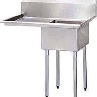 Thorinox - Single Sink 18" x 21" with Left Drainboard - TSS-1821-L18