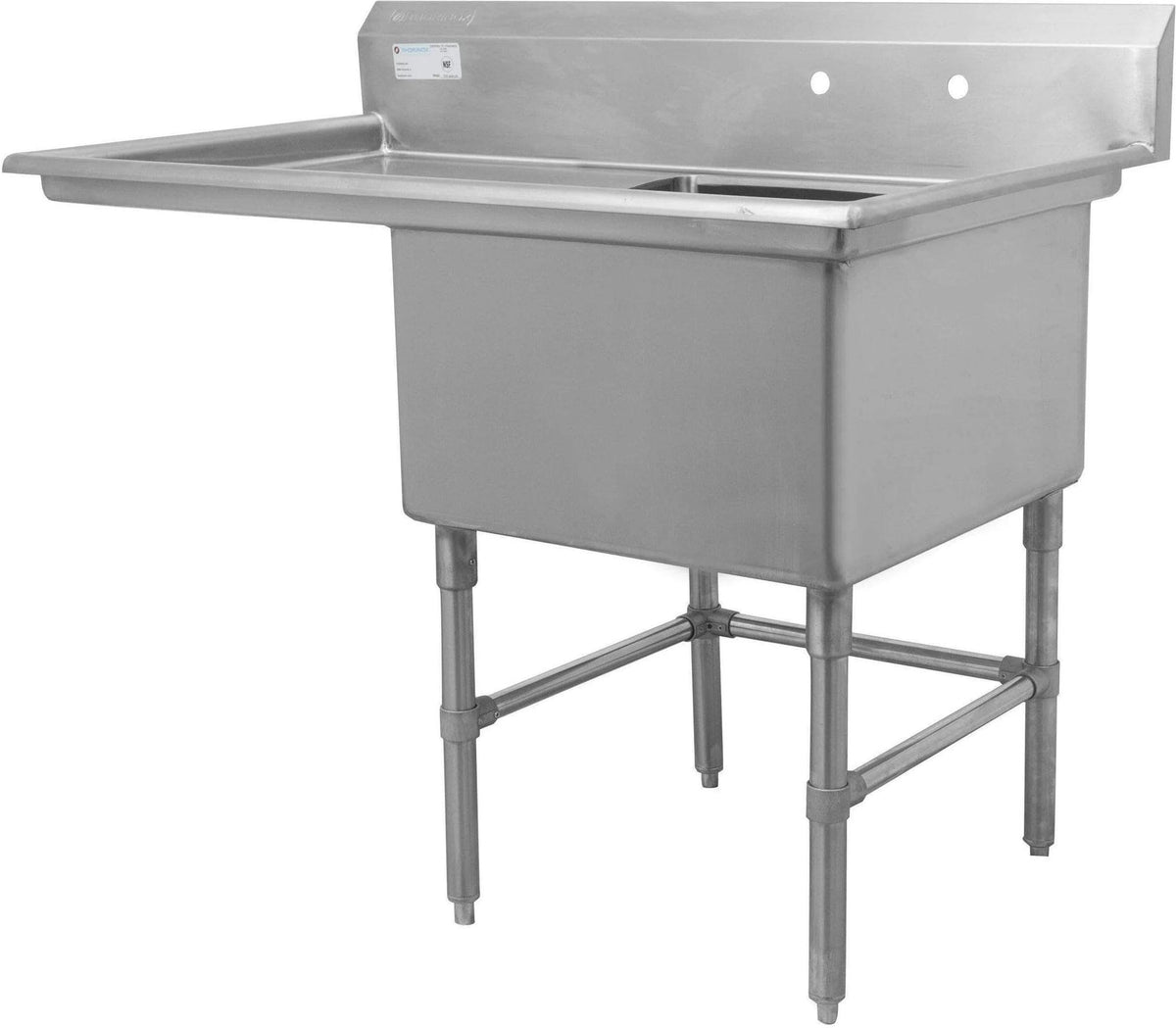 Thorinox - Single Sink 18" x 21" with Left Drainboard - TSS-1821-L18