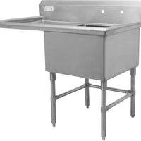 Thorinox - Single Sink 18" x 21" with Left Drainboard - TSS-1821-L18