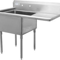 Thorinox - Single Sink 18" x 21" with Right Drainboard - TSS-1821-R18