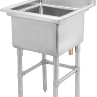 Thorinox - Single Sink 24" x 24" with Left Drainboard - TSS-2424-L24