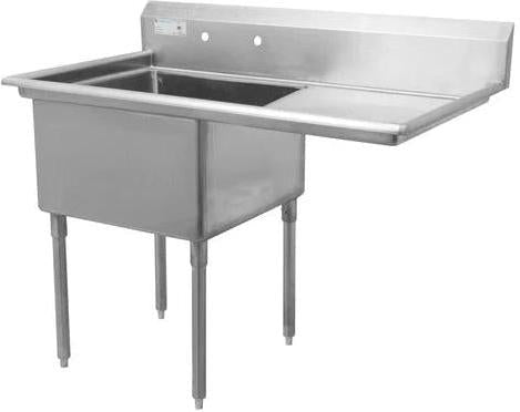Thorinox - Single Sink 24" x 24" with Right Drainboard - TSS-2424-R24