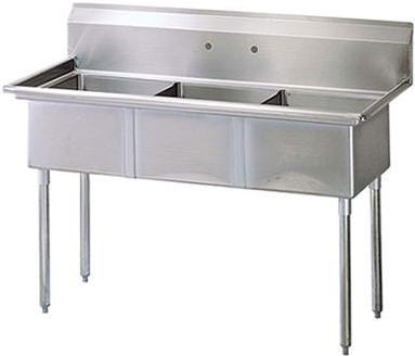 Thorinox - Triple Sink 18" x 18" No Drainboard - TTS-1818-0