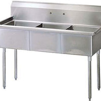 Thorinox - Triple Sink 18" x 18" No Drainboard - TTS-1818-0