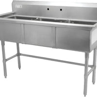 Thorinox - Triple Sink 18" x 18" No Drainboard - TTS-1818-0