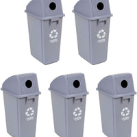 TiSA - 15 Gal Rectangle Wastecan With Can Lid, 5/cs - TS0055