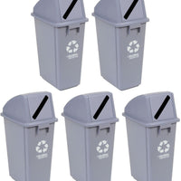 TiSA - 15 Gal Rectangle Wastecan With Paper Lid, 5/cs - TS0054