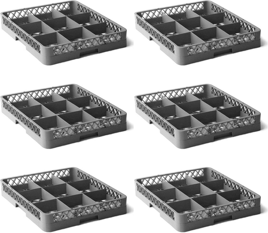 TiSA - 16 Compartment Grey Dishwashing Rack , 6/cs - TS1616 - DISCONTINUED