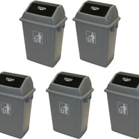 TiSA - 25 Gal Rectangle Wastecan and Lid, 5/cs - TS0442