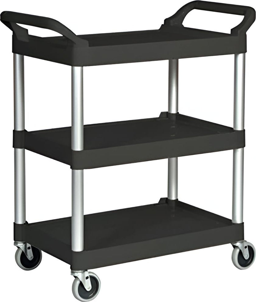 TiSA - 3 Shelf Black Small Utility Cart, 1/cs - TS0181BK